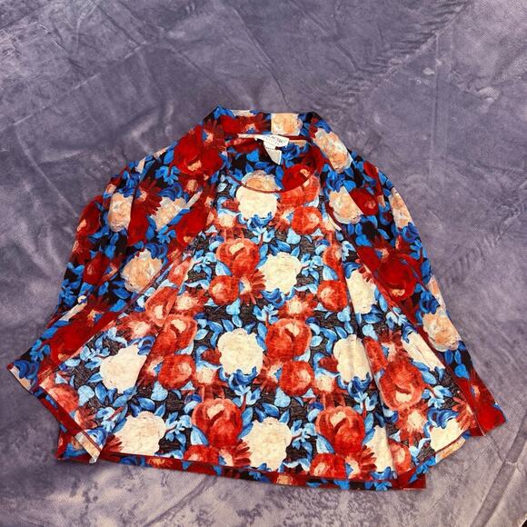 Brownstone Studio Jackets & Blazers - VTG Brownstone Studio Petites Sz PS Floral Abstract Open Front Jacket Fun